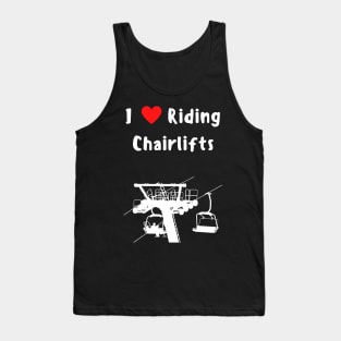 Chairlift Riding Mountain View High altitude Ski Area Gondola Lift Tank Top